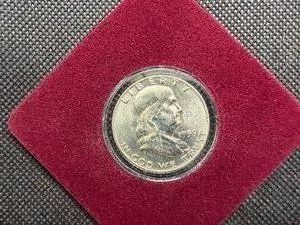 1959-D Brilliant Uncirculated Silver Franklin Half Dollar