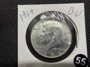 1964 BU 90% Silver Kennedy Half Dollar