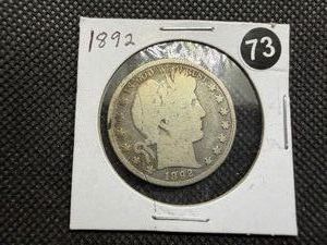 Better Date 1892 Silver Barber Half Dollar -  Greysheet value for a G4 is $44