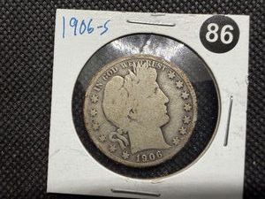 1906-S Silver Barber Half Dollar