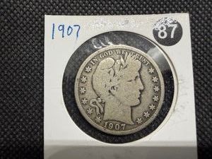 1907 Silver Barber Half Dollar