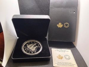 Extremely Low Mintage (only 1,000 minted) Five Ounce Proof Silver 2019 70th Anniv. Of Newfoundland Comm. Coin in Original Mint Package with COA