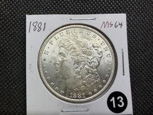 1881 Morgan Silver Dollar Marked MS64 When Purchased