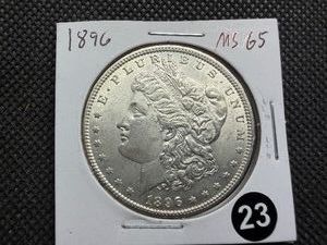 1896 Morgan Silver Dollar Marked MS65 When Purchased