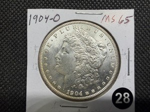 1904-O Morgan Silver Dollar Marked MS65 When Purchased - Nice Mint Luster