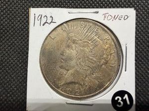 1922 Peace Silver Dollar High Grade - Toned