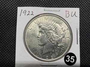 1922 Peace Silver Dollar Marked BU When Purchased
