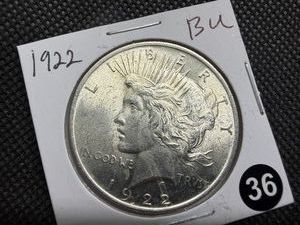 1922 Peace Silver Dollar Marked BU When Purchased