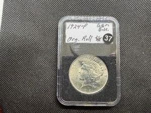 1924 Peace Silver Dollar Marked Gem BU Original Roll When Purchased