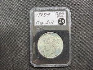 1925 Peace Silver Dollar Marked Gem BU Original Roll When Purchased
