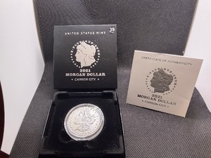 2021-CC  Uncirculated Morgan Silver Dollar in Original Mint Box with COA