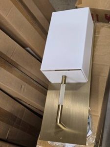 Lot of (2) Oxygen Wall Sconce - Aged Brass with Matte White Acrylic Finish