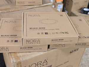 Lot of (3) Nora Lighting� 8 ELO LED Surface Mount Luminaire 3000K NELOCAC-8r30W