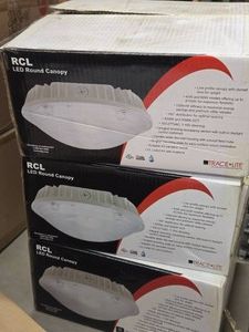Lot of (3) Trace-Lite LED Round Canopy 40W 4000K Sensor RCL40-4K-WH-SC