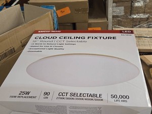 Lot of (2) 19 Round Cloud Ceiling Fixture  CCT Selectable