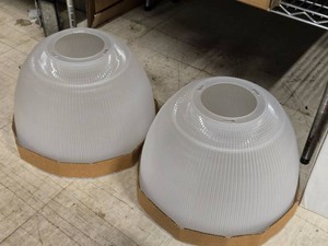 Lot of (2) Industrial Light Fixture Acrylic Reflectors 12 x 16