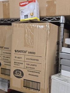 Lot of (1 Box) Satco Household A19 Frosted Bulbs 75W 120-count ( 120 total items )