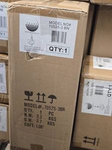 Lot of (1) Trans Globe 3-Light 3x60W Chandelier - Brushed Nickel Finish 70525-3BN