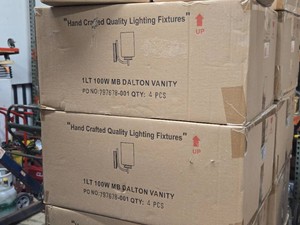 Lot of (2 Boxes) Sun Set Lighting MB Dalton 1 Light 100W Vanity Light - Bright Satin Nickel Finish F18011-80 4-count ( 8 total items )