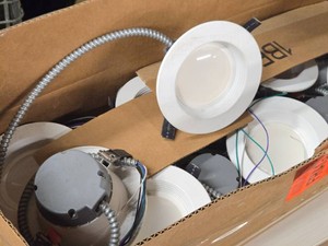 Lot of (4) 4 LED Round Down Light Fixture