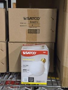 Lot of (2 Boxes) Satco Decorative Incandescent Globe Light 40W White 6-count ( 12 total items )
