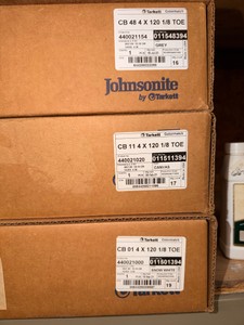 New Johnsonite 4 x 120 Commercial Rubber Cove Base Rolls  Grey, Canvas & Snow White
