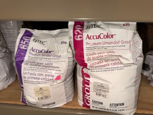 Lot of TEC AccuColor Tile Grout  Sanded & Unsanded Grout, Birch & Silverado Colors