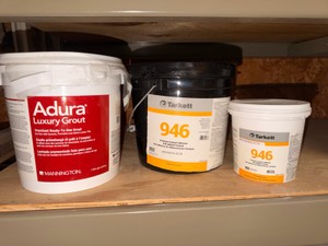 Lot of Mannington Adura Luxury Grout and Tarkett 946 Premium Contact Adhesive