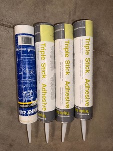 Lot of 4 Flooring Adhesive Tubes  Mannington Triple Stick & Henry 440 Construction Adhesive