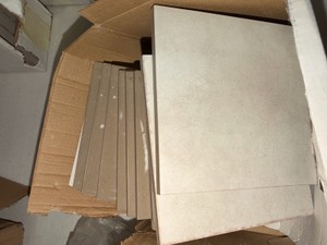 Box Lot of WOW Ceramic Tile & Matching Bullnose Trim Pieces  Made in Spain