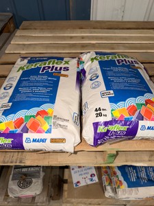 Lot of MAPEI Tile Mortar  Keraflex Plus & Ultraflex 2  White  Approx. 138 Lbs