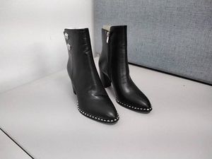 Unbranded Studded Block-Heel Ankle Boots Womens Black Size 7 Pre-Owned