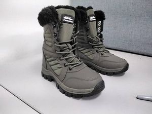 Fanmming Fur-Lined Lace-Up Snow Boots Womens Gray EUR 37 (US 6.5) Pre-Owned