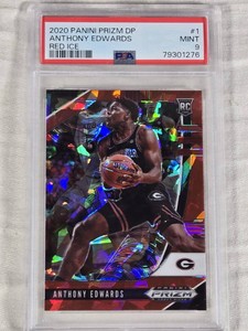Anthony Edwards Rookie 2020 Panini Prizm Red Ice #1 PSA Graded Mint 9 - Georgia Bulldogs Basketball Card