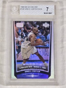Vince Carter Rookie 1998-99 Upper Deck Encore Near Mint #146 Beckett Graded 7 - Toronto Raptors Basketball Card