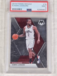 Kawhi Leonard 2019 Panini Mosaic #78 PSA Graded Mint 9 - Los Angeles Clippers Basketball Card