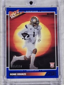 Rome Odunze Rookie 2024 Panini Score Hot Rookies Showcase #13 and Numbered 11100 - Chicago Bears Football Card