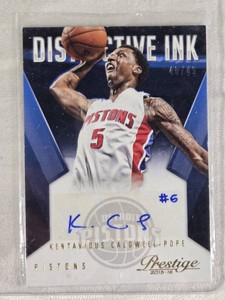 Kentavious Caldwell-Pope 2015-16 Panini Prestige Distinctive Ink Auto #DI-KCP and Numbered 4049 - Detroit Pistons Basketball Card