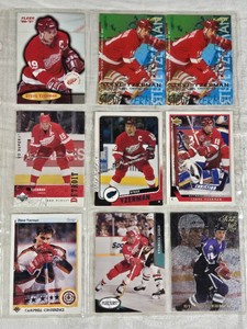 Lot of 9 Steve Yzerman Hockey Cards including Fleer Metal