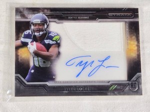 Tyler Lockett Rookie Relic 2015 Topps Strata Auto - Seattle Seahawks Football Card