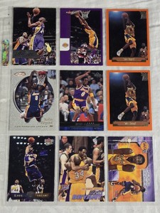 Lot of 9 Kobe Bryant Basketball Cards Including Fleer and Topps