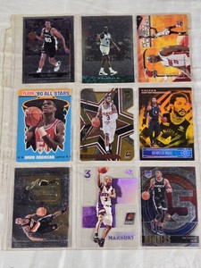Lot of 9 Basketball Cards featuring Alonzo Mourning, Stephon Marbury, Derrick Rose, and others