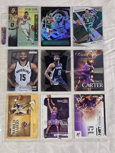 Lot of basketball cards featuring Vince Carter and Jayson Tatum
