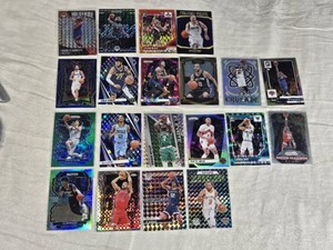Lot of 20 Basketball Sports Cards Featuring Players Like Ja Morant and Jalen Brunson, Includes Special Features Like Holo and Prizm