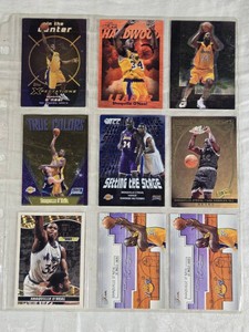 Lot of 9 Shaquille ONeal Basketball Cards including Topps, Flair, and Fleer