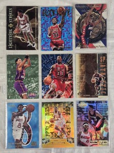 Lot of 9 Scottie Pippen Basketball Cards including Upper Deck, Topps Finest, Excalibur, and more
