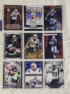 Lot of 9 Rob Gronkowski Football Cards including Topps Chrome, Fantasy Studs  and Elite Series Inserts