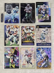Lot of 9 Emmitt Smith Football Cards Featuring Special Edition Designs