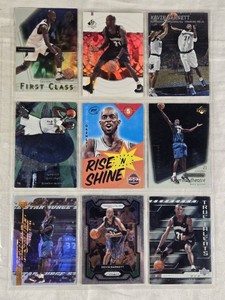 Lot of 9 Kevin Garnett Basketball Cards including Upper Deck Holo and Panini.