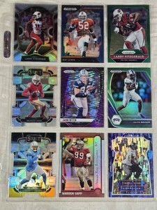 Lot of 9 Football Cards Featuring Larry Fitzgerald, Keenan Allen, Warren Sapp, Jason Witten, Ray Lewis, and More
